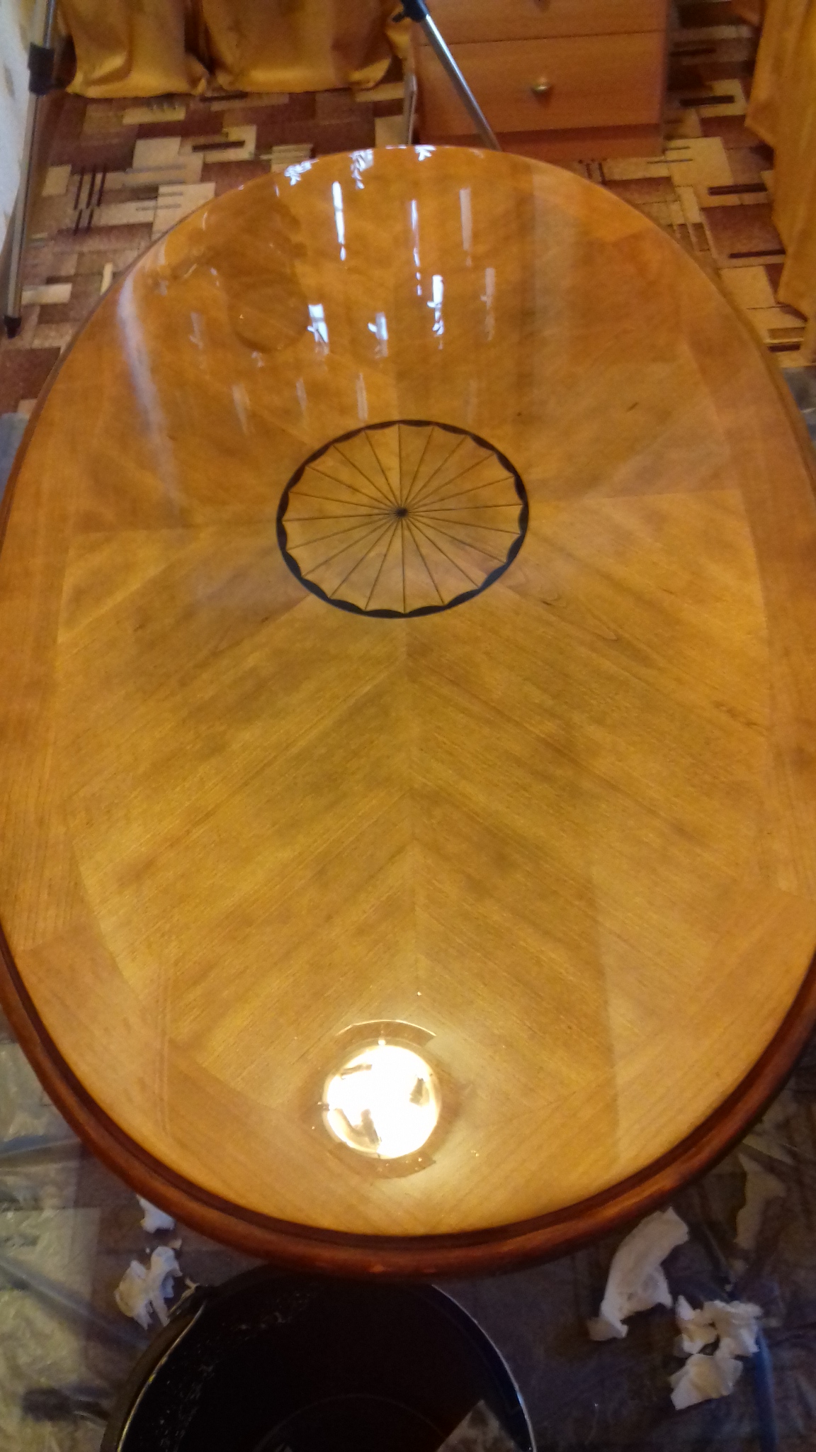 Реставрация стола с узором